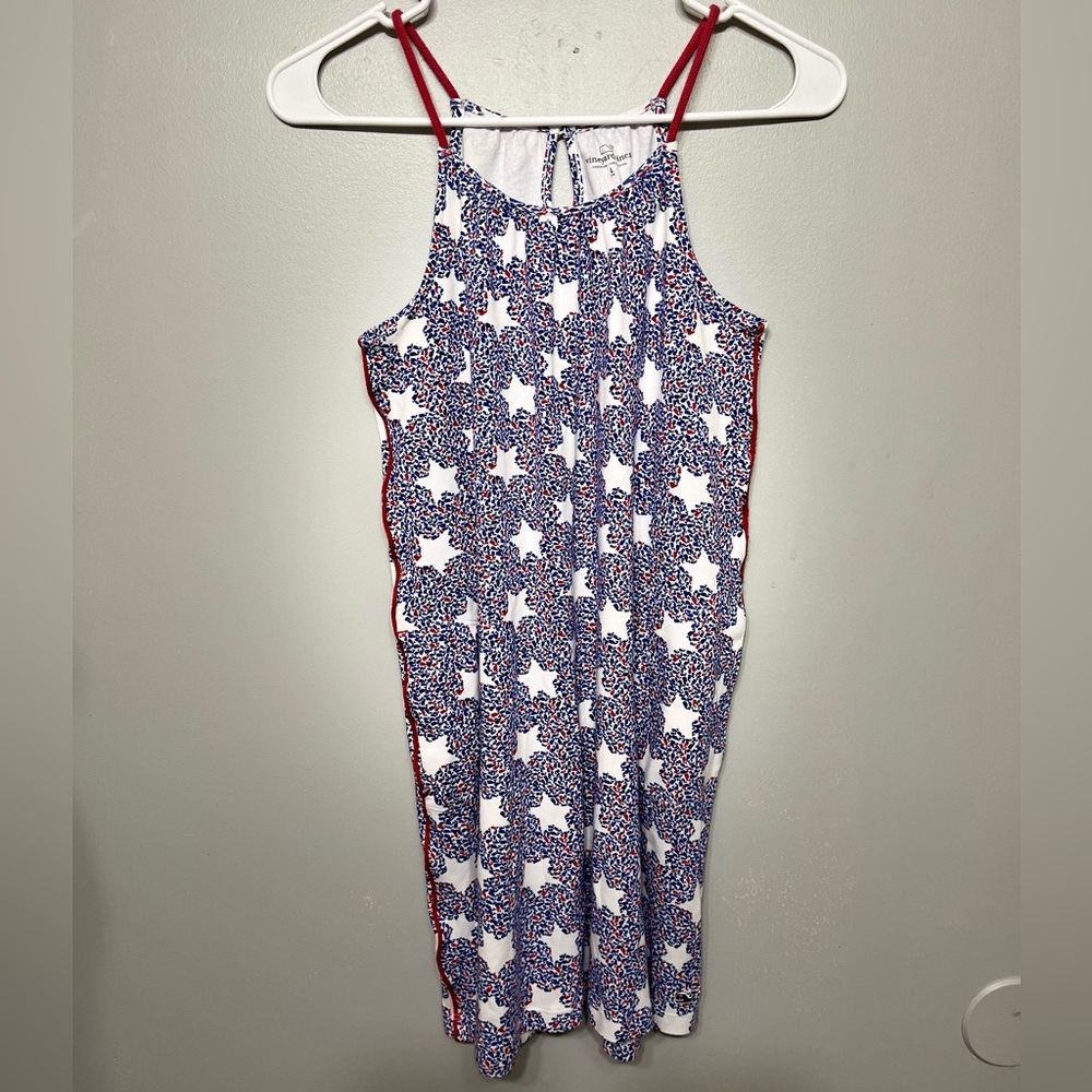 Girls Vineyard Vines Patriotic Red White & Blue Whale Star Dress
